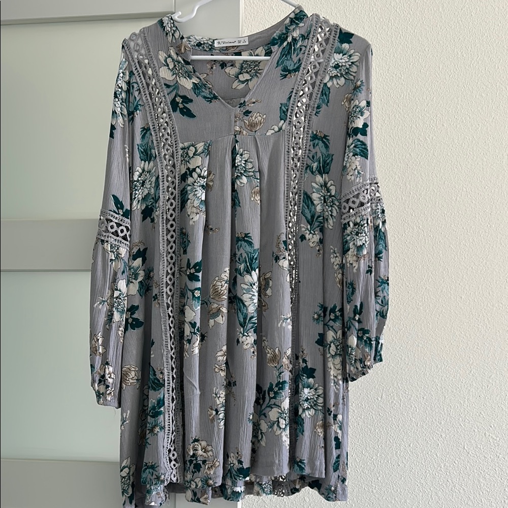 Floral Gray Dress